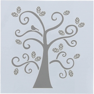 Plaid Folkart Stencil - Curly Tree (Árbol Rizado 15,2 x 15,2 cm)