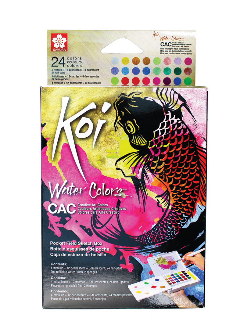 Sakura Koi Acuarela C.A.C + WaterBrush - Set de 24 colores