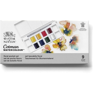Winsor & Newton Cotman Pocket Set de 8 Colores (1/2 pastillas) - Floral