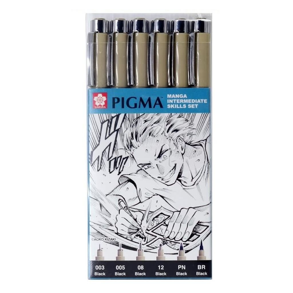 Sakura Pigma Micron Manga Nivel Intermedio - Set 6 tiralíneas