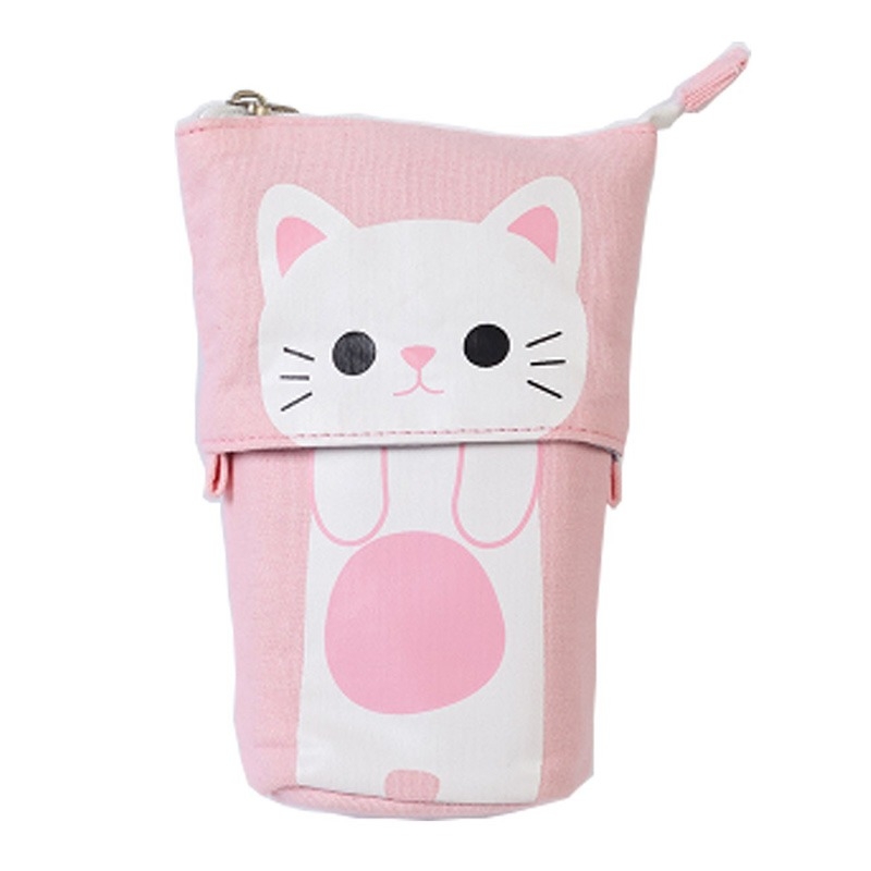 Estuche Retráctil Rosado - Gato blanco