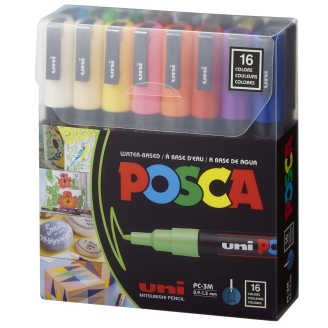 Posca PC-3M (0.9 - 1.3mm) - Set de 16 Colores Basic