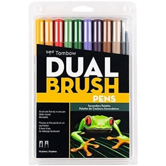 Tombow Dual Brush Pens Paleta de Secundarios - Set de 10 marcadores