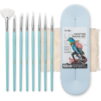 Himi Pinceles Mixtos con Caja - Set de 8 Pinceles