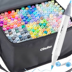 Ohuhu Honolulu B Marcadores alcohol + 1 blender (pincel & fina) - Set 216 colores