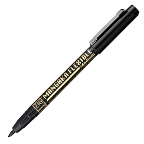 Kuretake Zig Cartoonist Mangaka Flexible Marker Medio - Negro