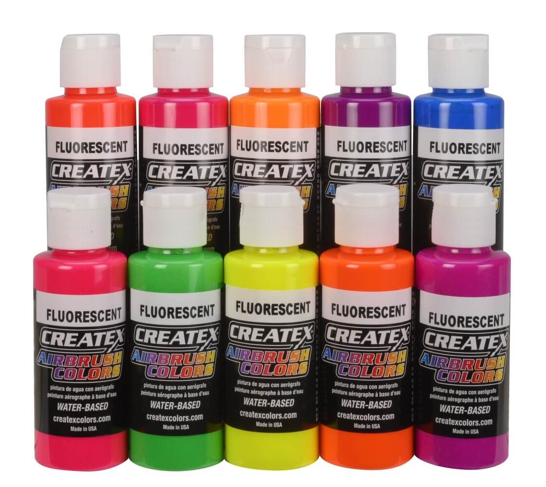  Createx Colors 5817-00 AirBrush - Fluorescent 60 ml (Set de 10 Colores) 