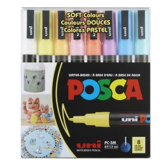 Posca PC-3M (0.9 - 1.3mm) - Set De 8 Colores Pastel