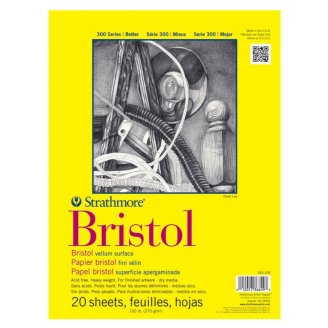 Strathmore Block Bristol Vitela (22,9 x 30,5cm) - 20 Hojas de 270 Gsm