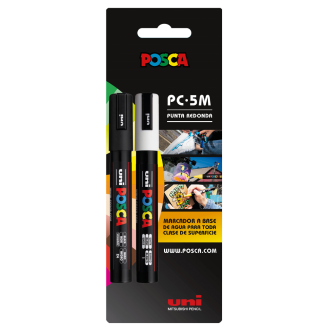 Posca 5M (1.8 - 2.5mm) - Set De 2 marcadores Blanco y Negro
