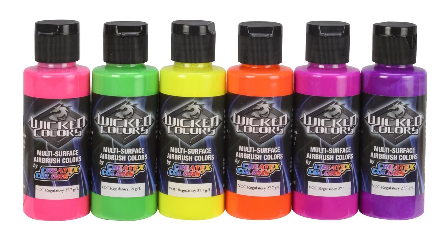 Createx Colors w103 Wicked - Fluorescent 60 ml (Set de 6 Colores)