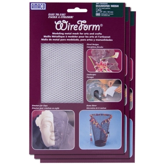 Amaco Wireform Aluminum Diamond Mesh 1/4" (Malla de metal para modelado) - 40 x 50 cm (set de 3)