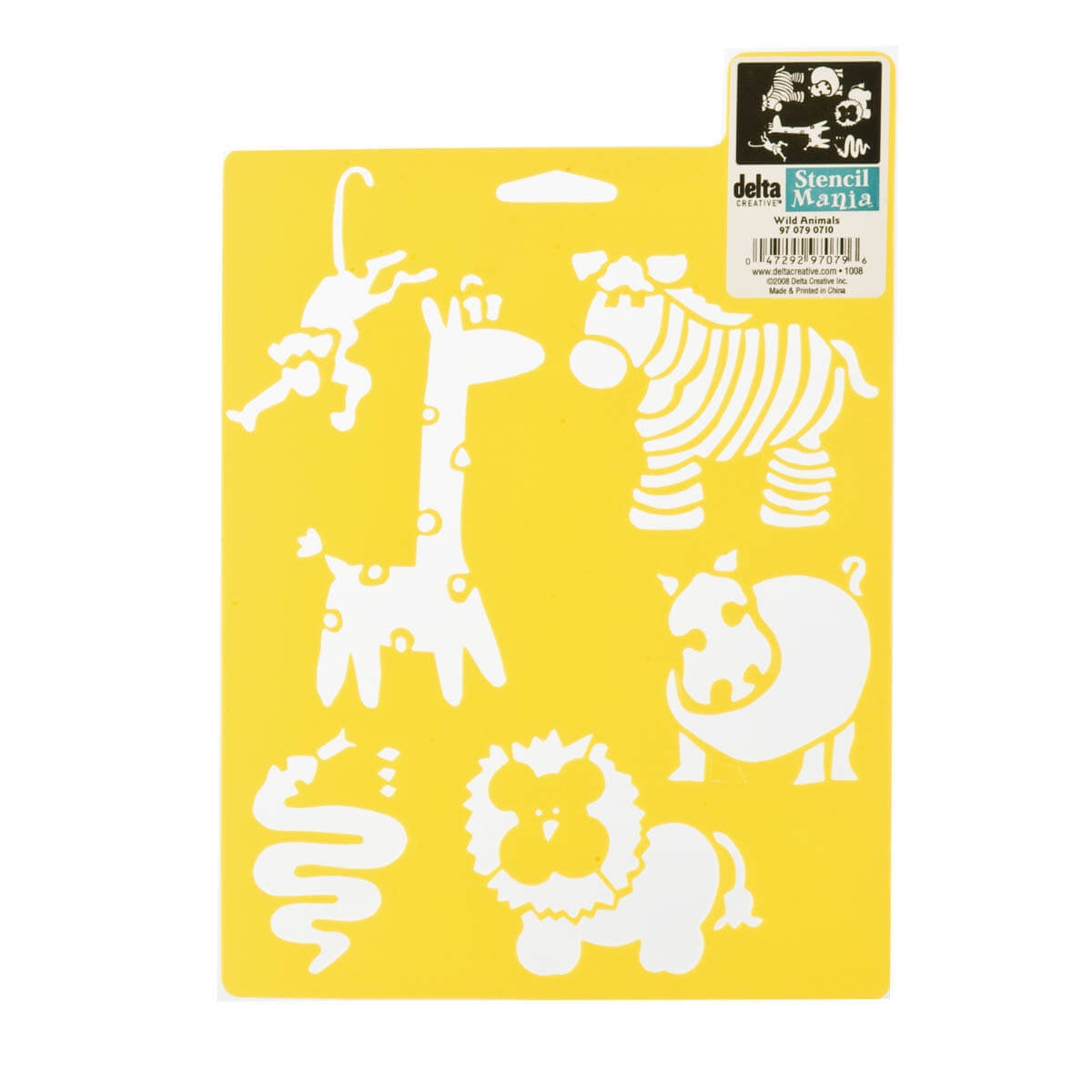 Plaid Stencil Wild Animals 7"x10" (Animales Salvajes 18 x 25,4 cm)