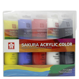 Sakura Acrílico Set Primario - 5 colores de 75ml