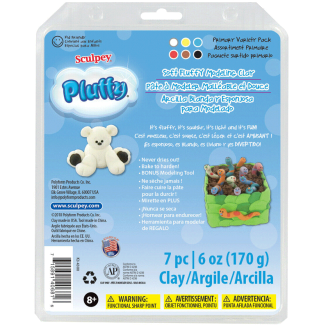 Sculpey Pluffy Multipack - Primary, 6 x 1 oz (28 g)
