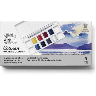 Winsor & Newton Cotman Pocket Set de 8 Colores (1/2 pastillas) - Cielo