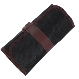 Estuche enrollable de lona para 36 lápices - Negro y Café