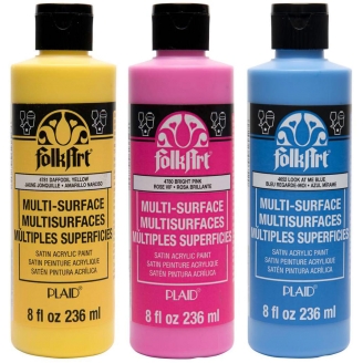 Plaid Folkart Multi-Surface Satin - Pintura Acrílica Satinada 8oz (236ml) - (Disponible en 13 colores)