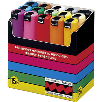 Posca PC-8K (8mm) - Set Japonés De 15 Colores