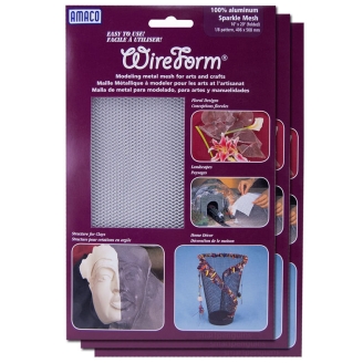 Amaco Wireform Aluminum Sparkle Mesh 1/8" (Malla de metal para modelado) - 40 x 50 cm (Set de 3)