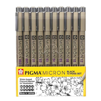 Sakura Pigma Micron Manga Nivel Intermedio - Set 10 tiralíneas