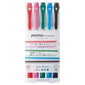 Uni Propus Window Marker Doble Punta (Basic Color) - Set de 5