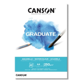 Canson Aquarelle Graduate Pad A4 - 20 Hojas de 250 Gsm