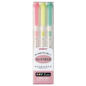  Zebra Mildliner Fluorescent (WKT7-3C) - Set de 3