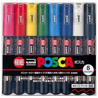 Posca PC-1M (0.7mm) - Set Japonés De 8 Colores