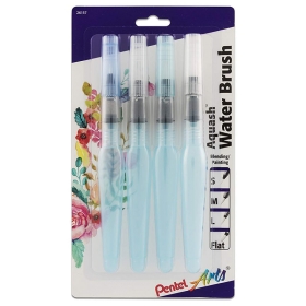 Pentel Arts Aquash Water Brushes - Set de 4 (Fino, Medio, Grande y Plano)