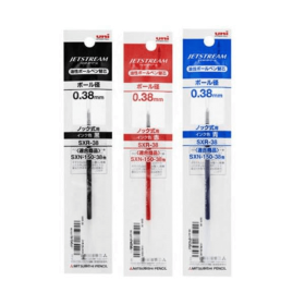 Uni Jetstream Refill ink SXR-38 Repuesto para bolígrafo Jetstream 0.38mm - Disponible en 3 colores