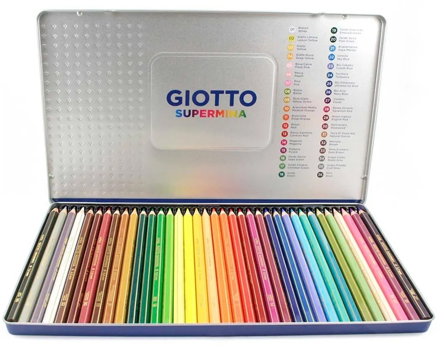 Giotto Supermina 36 Colores Estuche metalico