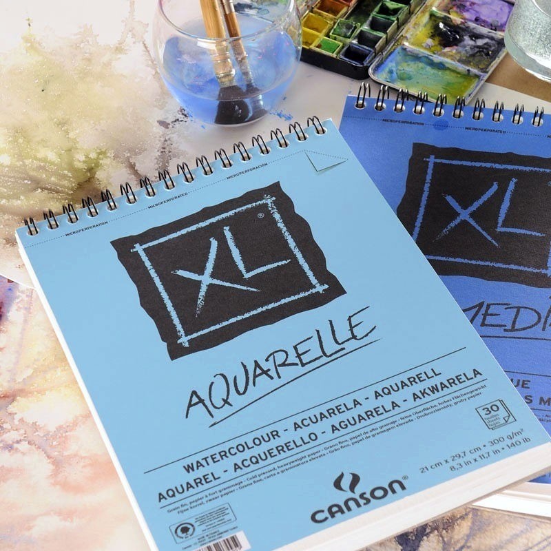 Canson XL Aquarelle Spiralalbum A5 - 20 Blatt, 300g/m², Feine Körnung