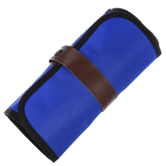 Estuche enrollable de lona para 36 lápices - Azul