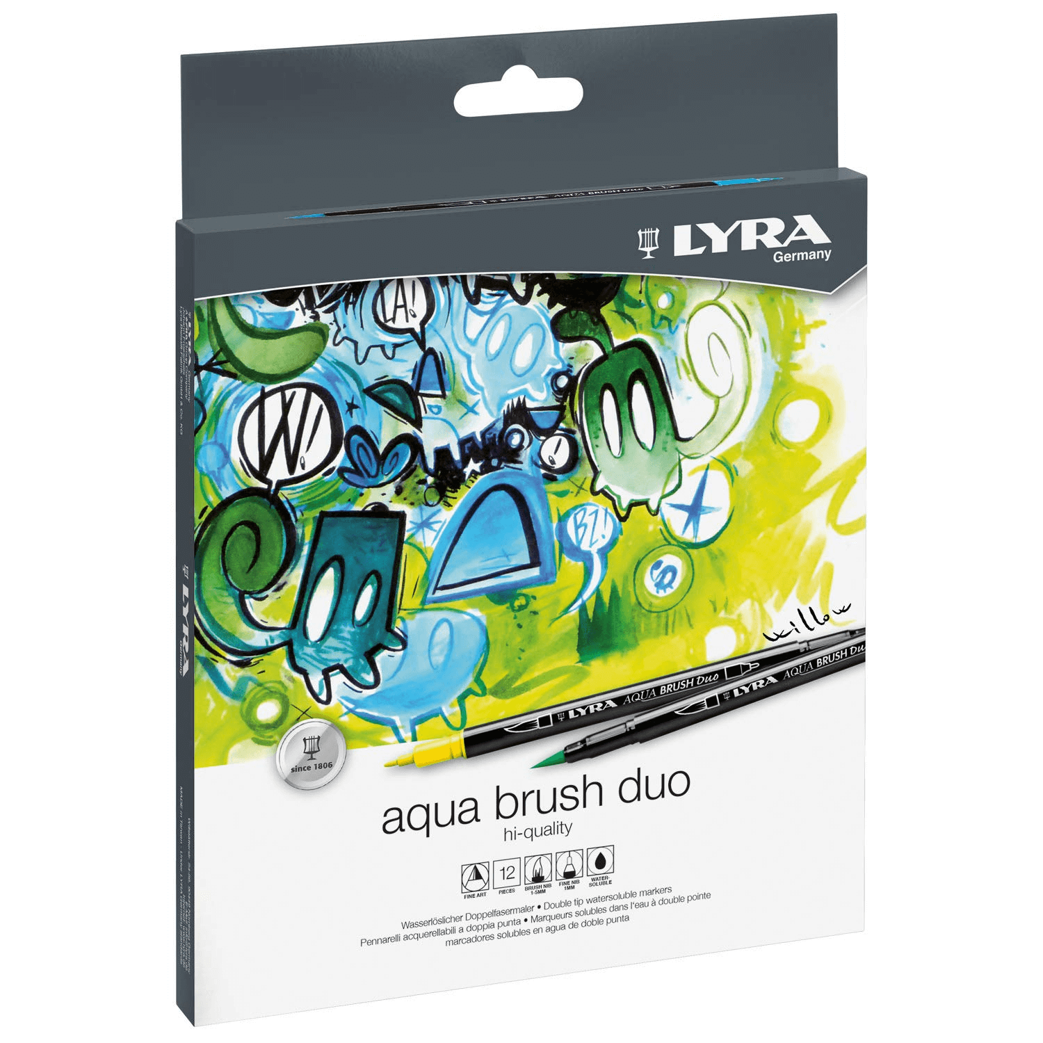 Rotulador lyra aqua brush acuarelable doble punta fina y pincel