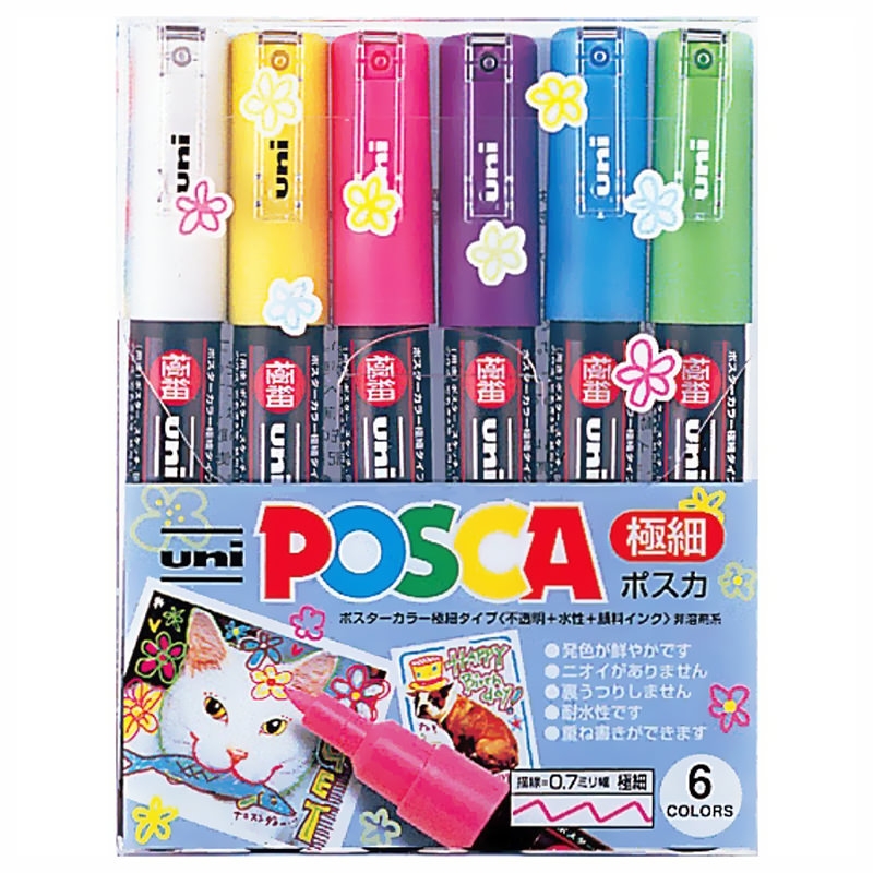 Posca PC-1M (0.7mm) - Set Japonés De 6 Colores