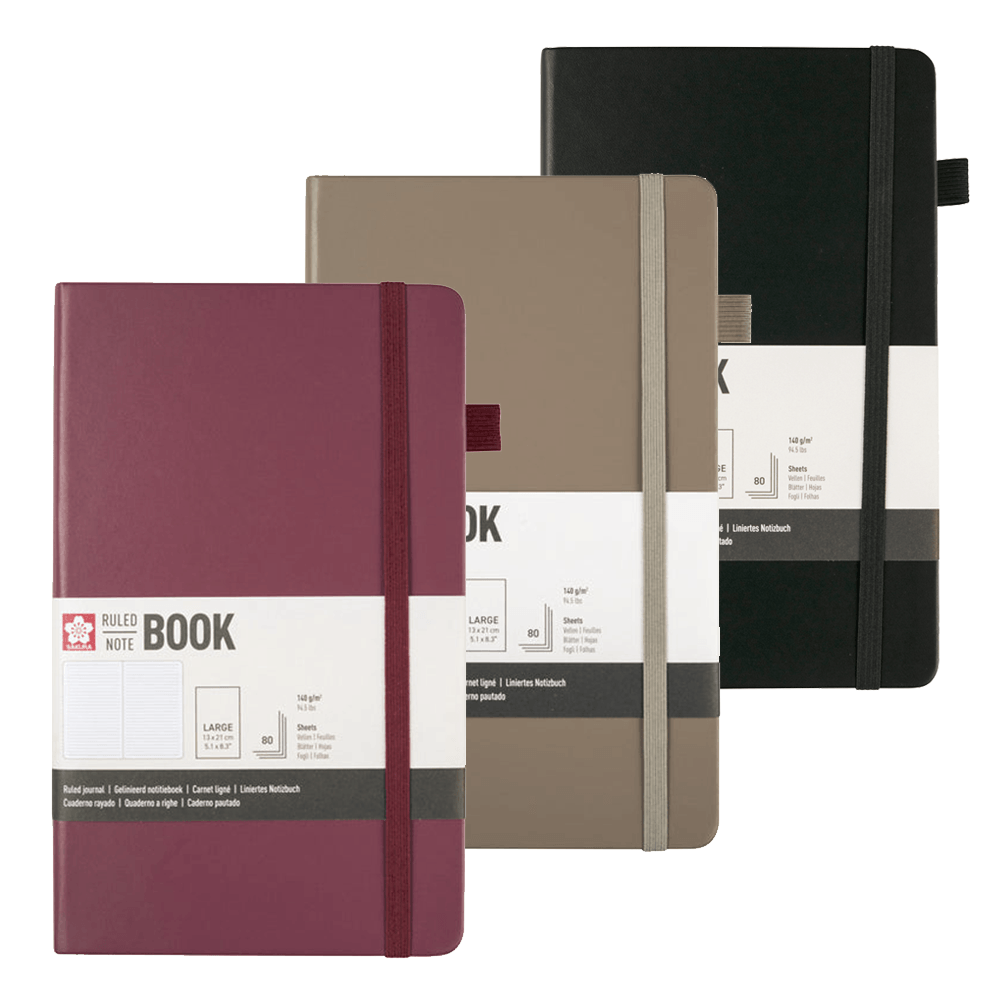 Sakura Ruled NoteBook Libreta con Líneas A5 (13x21 cm) - 80hjs de 140gsm (Disponible en 3 colores)