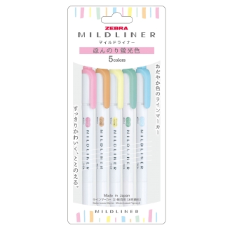  Zebra Mildliner Fluorescent (WKT7-5C-N) - Set de 5