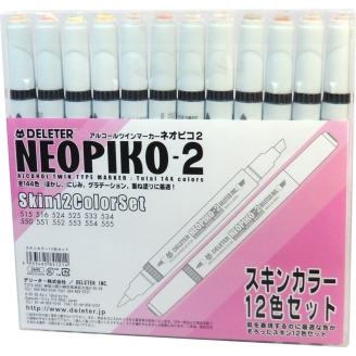 DELETER Neopiko-2  (Set de 12 marcadores) - Tonos Piel