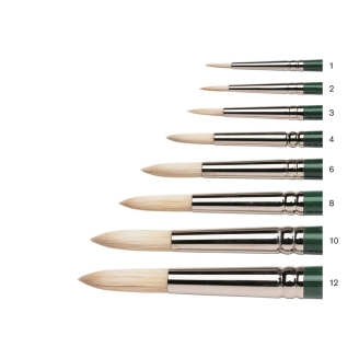 Winsor & Newton Winton - Pincel Redondo, Pelo de Cerda, Mango Largo (1 al 12)