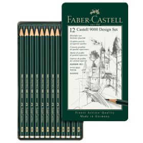 Faber-Castell 9000 Graphite Pencils Design - Set de 12 (5H al 5B)