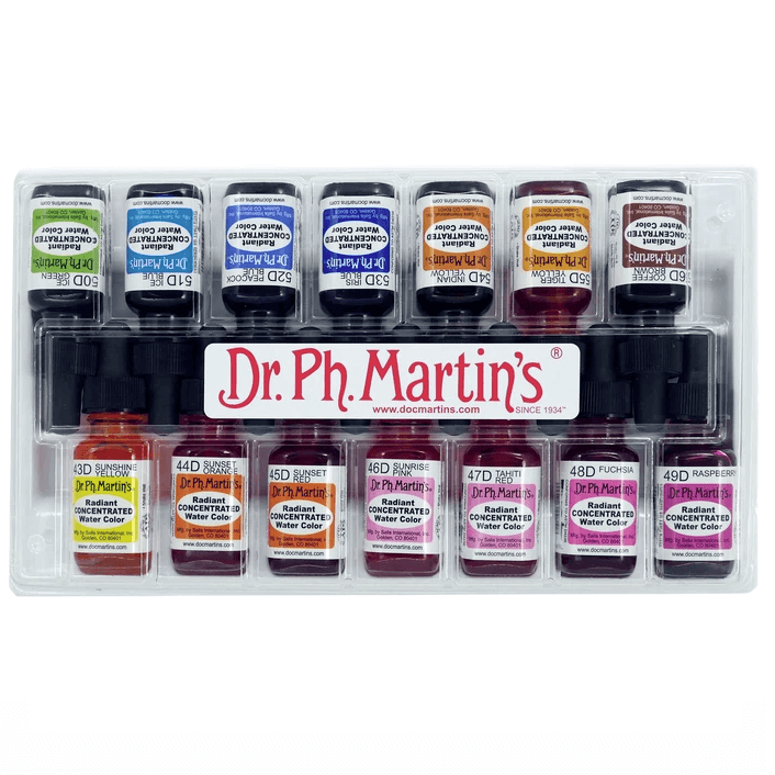 Dr. Ph. Martin's Radiant Concentrated WaterColors 15ml Set D (14 Colores)
