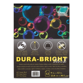 Grafix Dura Bright .010 Opaque Black 9 X 12  (22,8 x 30,45 cm) - 12 Hojas