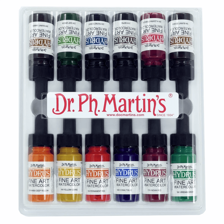 Dr. Ph. Martin's Hydrus Watercolors 15ml - Set 2 (12 Colores)