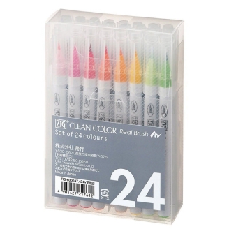 Kuretake Zig Clean Color Real Brush - Set de 24 Colores