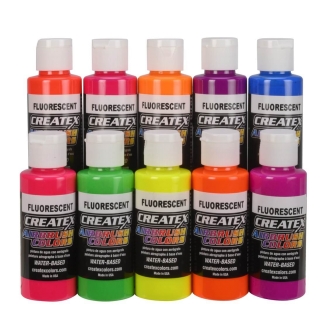  Createx Colors 5817-00 AirBrush - Fluorescent 60 ml (Set de 10 Colores) 