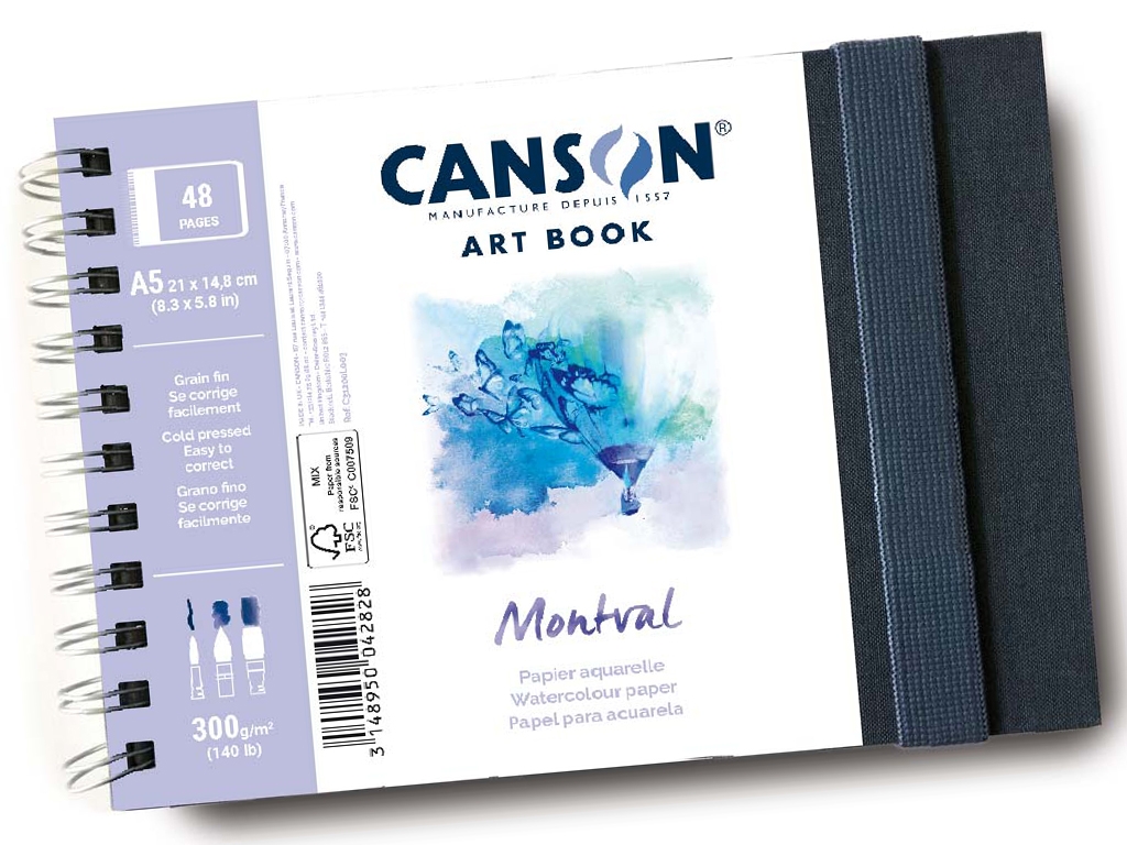 Canson Montval Artbook  Grano Fino A5 ( 21x14,8 cm) - 48 páginas 300 Gsm