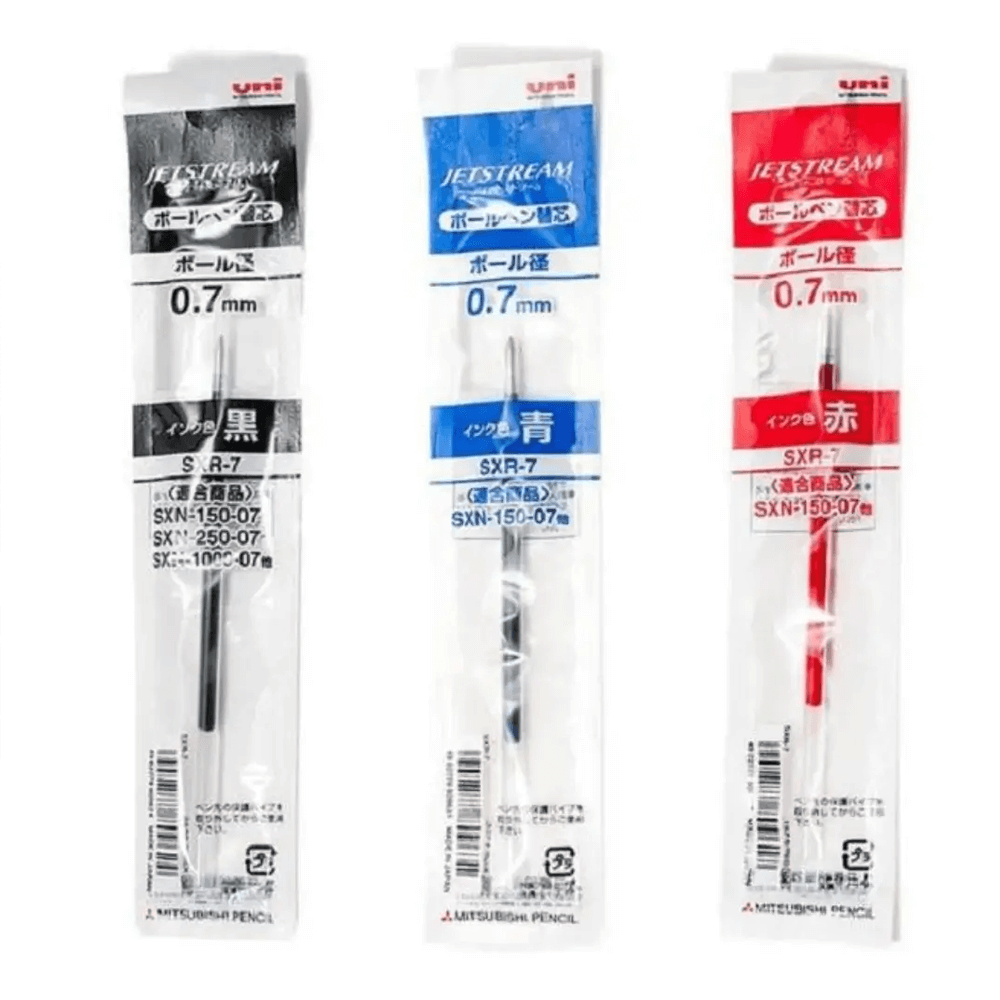 Uni Jetstream Refill ink SXR-7 Repuesto para bolígrafo Jetstream 0.7mm - Disponible en 3 Colores