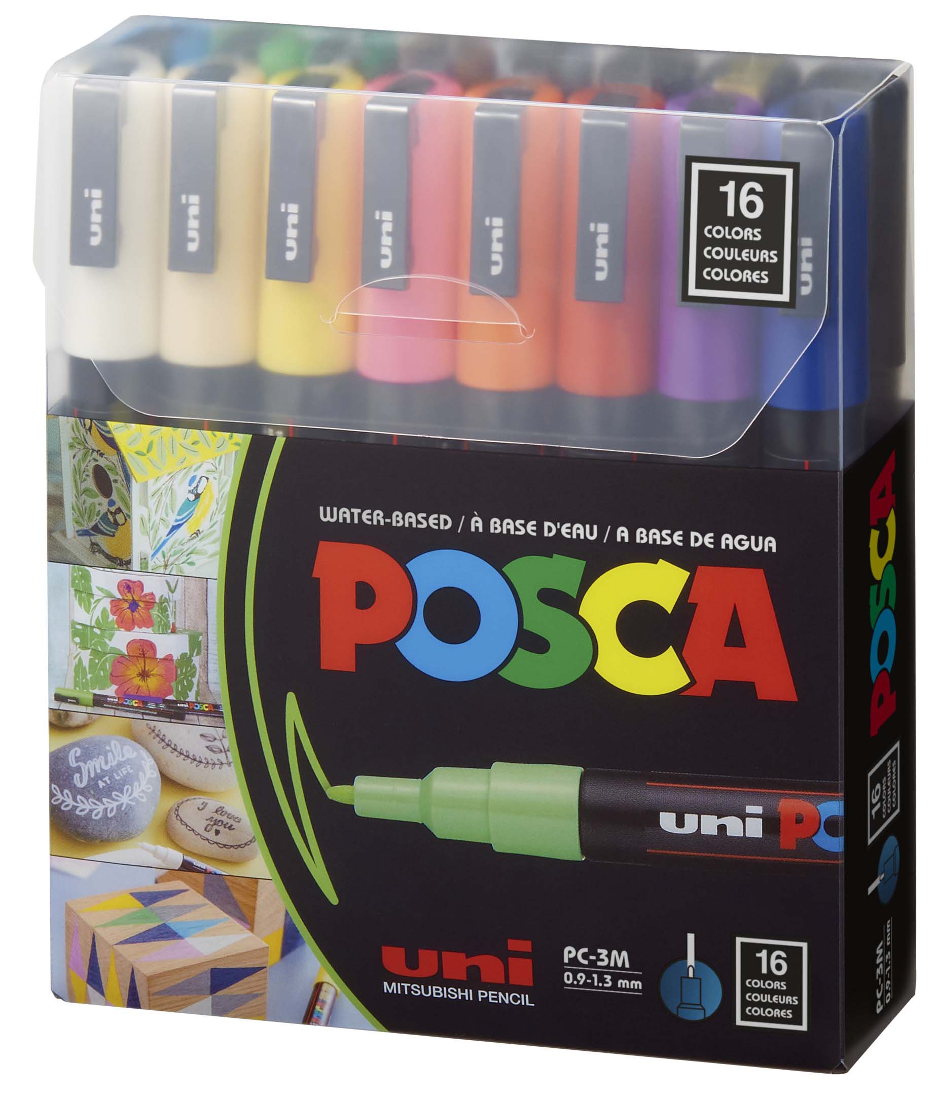 ESTUCHE UNI POSCA 8 MARCADORES 0,9 - 1,3MM BASE AGUA COLORES BASICOS