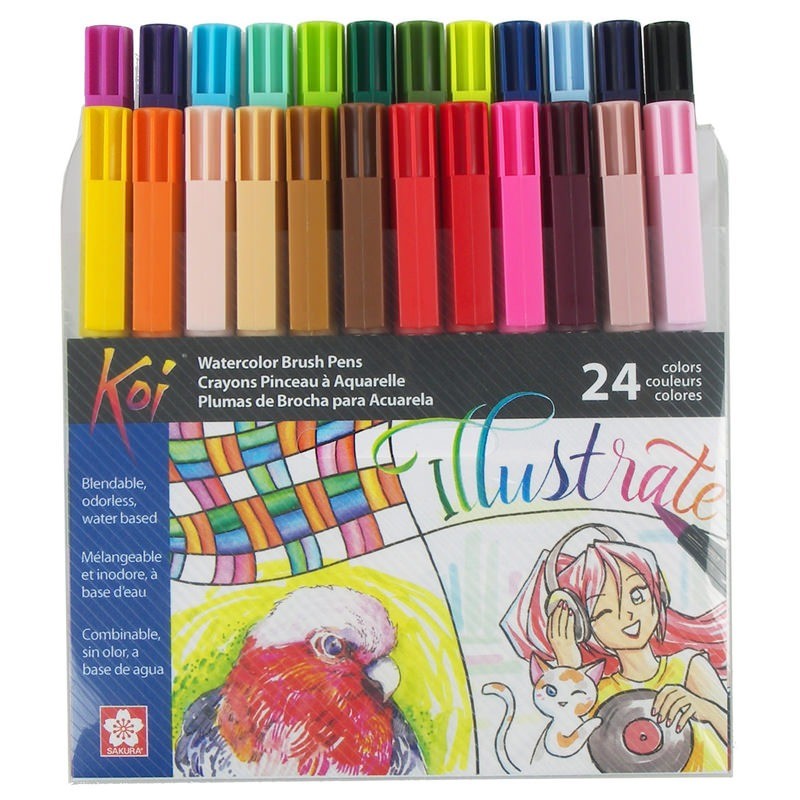 Pennello Sakura Koi Coloring Brush - Punta Flessibile, Colorabile Con Acqua, Ideale Per Acquerelli E Tecniche Miste - Foto 9